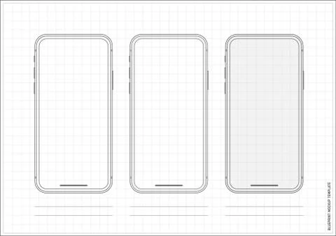 App Template Screen Development Mobile Phone App Stock Illustration