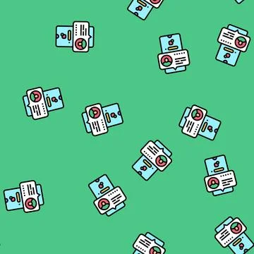 App testimonial review vector seamless pattern Stock Illustration