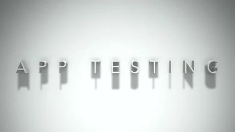 App testing 3D title animation with shadows on a white background Stock Footage 297003545