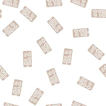 App for time management glyph vector seamless pattern Stock Illustration