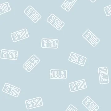 App for time management line vector seamless pattern Stock Illustration
