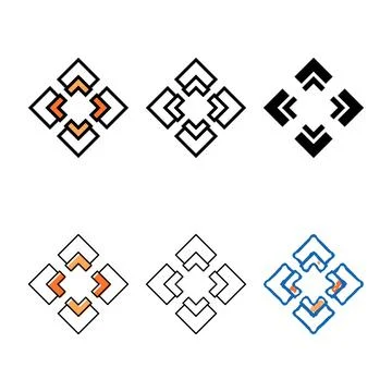 App ui designs arrow color icon vector Stock Illustration