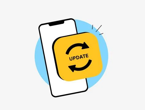 App update and in-app updates concept with software upgrade, system optimization Stock Illustration