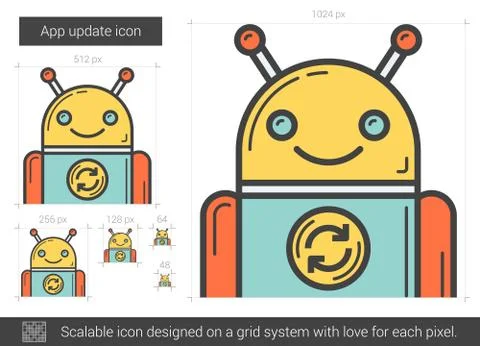 App update line icon Illustrazione stock