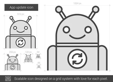 App update line icon Illustrazione stock