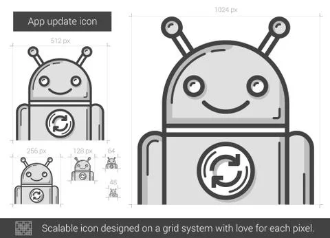 App update line icon Illustrazione stock