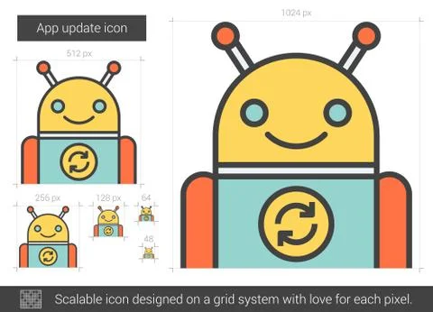 App update line icon Illustrazione stock