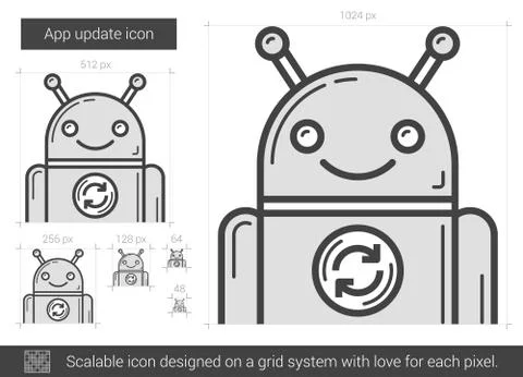 App update line icon Illustrazione stock
