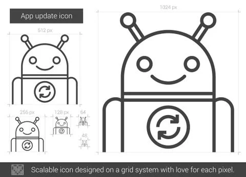 App update line icon. Illustrazione stock