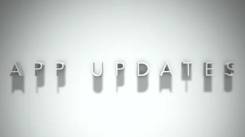 App Updates 3D title animation with shadows on a white background Stock Footage 296615260