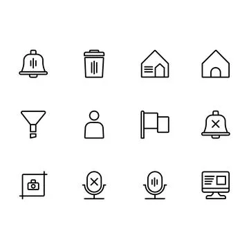 App user interface icon set line style pixel perfect illustration Stock Illustration
