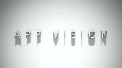 App vision 3D title animation with shadows on a white background Stock Footage 297273889