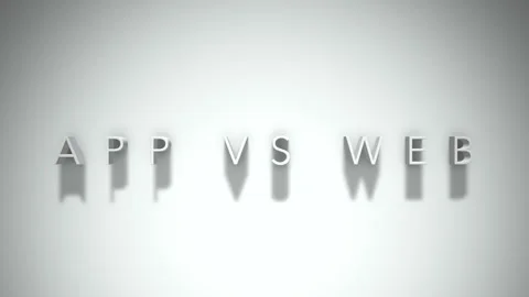 App vs web 3D title animation with shadows on a white background Stock Footage 297268415