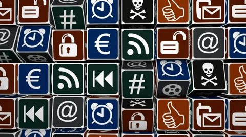 App wall cubes Stock Footage 34454598