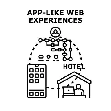 App like web experiences for hotel management Stock Illustration
