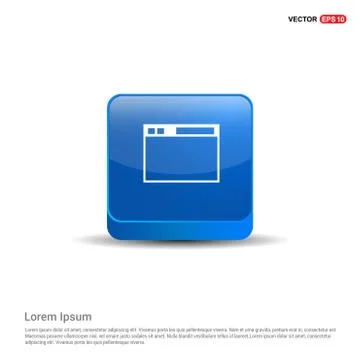 App window interface icon  - 3d Blue Button Stock Illustration
