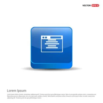 App window interface icon  - 3d Blue Button Stock Illustration