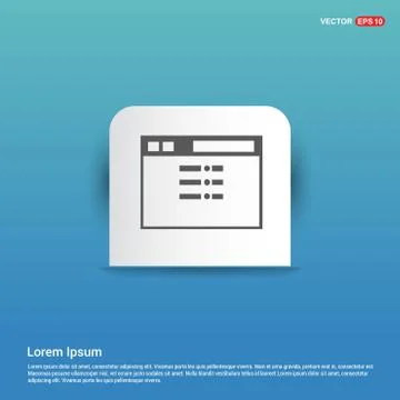 App window interface icon  - Blue Sticker button Stock Illustration