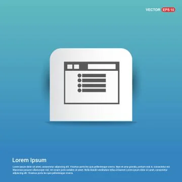 App window interface icon  - Blue Sticker button Stock Illustration