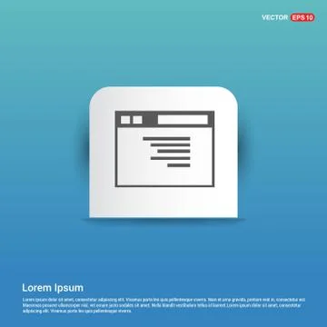 App window interface icon  - Blue Sticker button Illustrazione stock