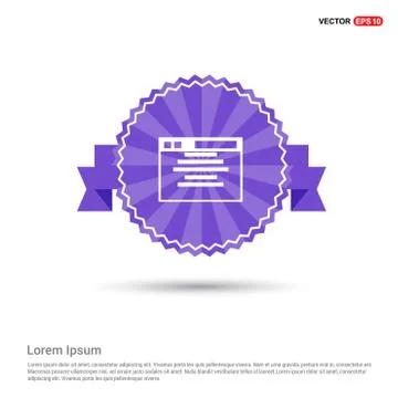App window interface icon  - Purple Ribbon banner Illustrazione stock