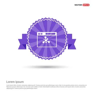 App window interface icon  - Purple Ribbon banner Illustrazione stock