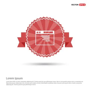 App window interface icon  - Red Ribbon banner Stock Illustration