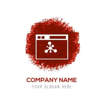 App window interface icon  - Red WaterColor Circle Splash Stock Illustration