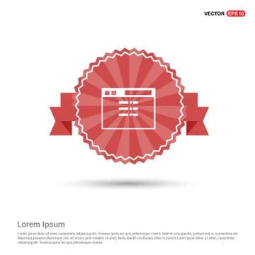 App window interface icon  - Red Ribbon banner Stock Illustration