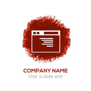 App window interface icon  - Red WaterColor Circle Splash Illustrazione stock