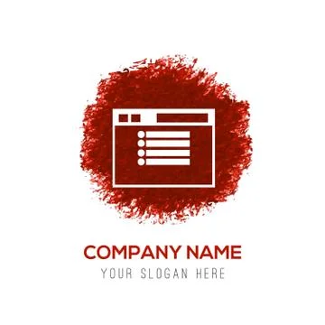 App window interface icon  - Red WaterColor Circle Splash Illustrazione stock