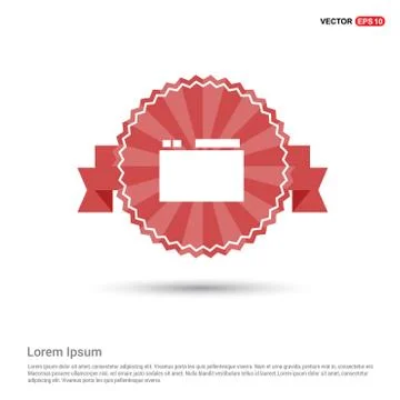 App window interface icon  - Red Ribbon banner Stock Illustration