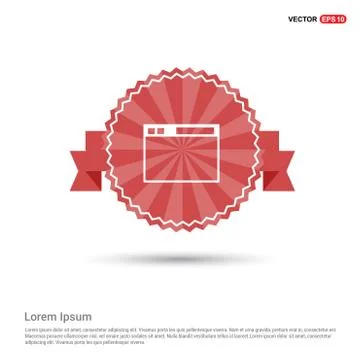 App window interface icon  - Red Ribbon banner Stock Illustration