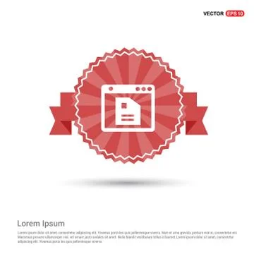 App window interface icon  - Red Ribbon banner Stock Illustration