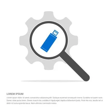 App window interface icon  Search Glass with Gear Symbol Icon template Stock Illustration