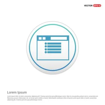 App window interface icon  - white circle button Illustrazione stock