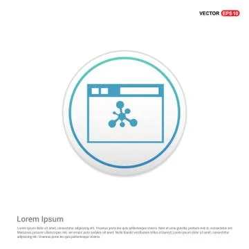 App window interface icon  - white circle button Illustrazione stock