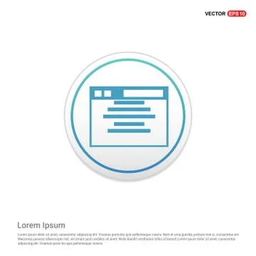 App window interface icon  - white circle button Stock Illustration