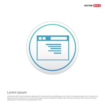 App window interface icon  - white circle button Stock Illustration