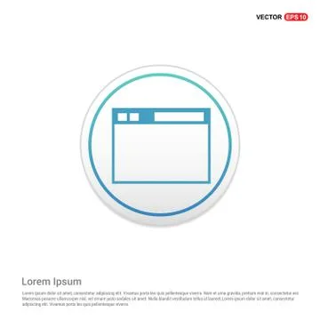 App window interface icon  - white circle button Illustrazione stock