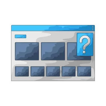 App window with question illustration Stock Illustration