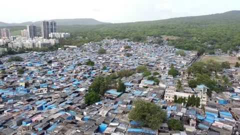 Appa Pada slum hotspot for spread of Corona virus Stock Footage 133750564
