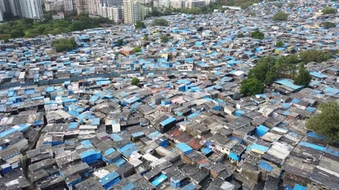 Appa Pada slum hotspot for spread of Corona virus Stock Footage 133751204