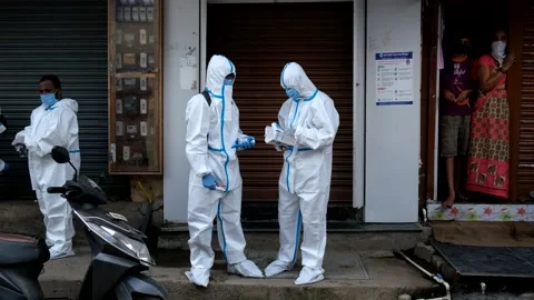 Appa Pada slum hotspot for spread of Corona virus Stock Footage 133753618