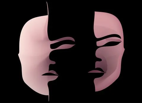 Appalling mask of blood terrible face. terrible things at Halloween Illustrazione stock
