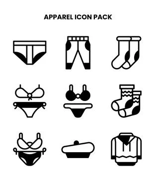 Apparel DuoTone Bundle Icons Pack 스톡 일러스트