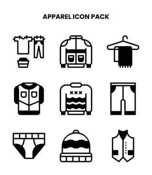 Apparel DuoTone Graphics Icons Pack Stock Illustration