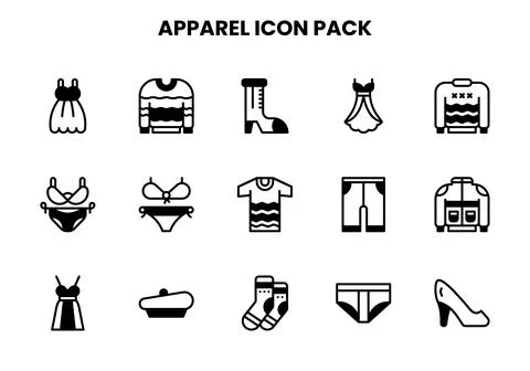 Apparel DuoTone UI Icons Pack Stock-Illustration