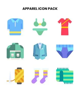 Apparel Flat UI Icons Pack Stock-Illustration