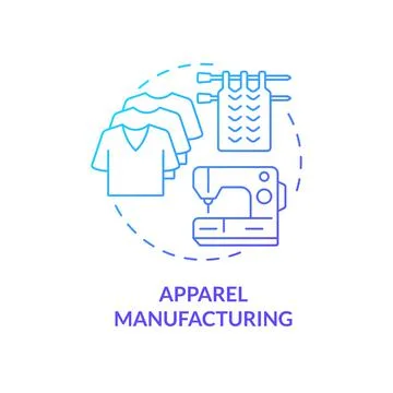 Apparel manufacturing blue gradient concept icon 스톡 일러스트